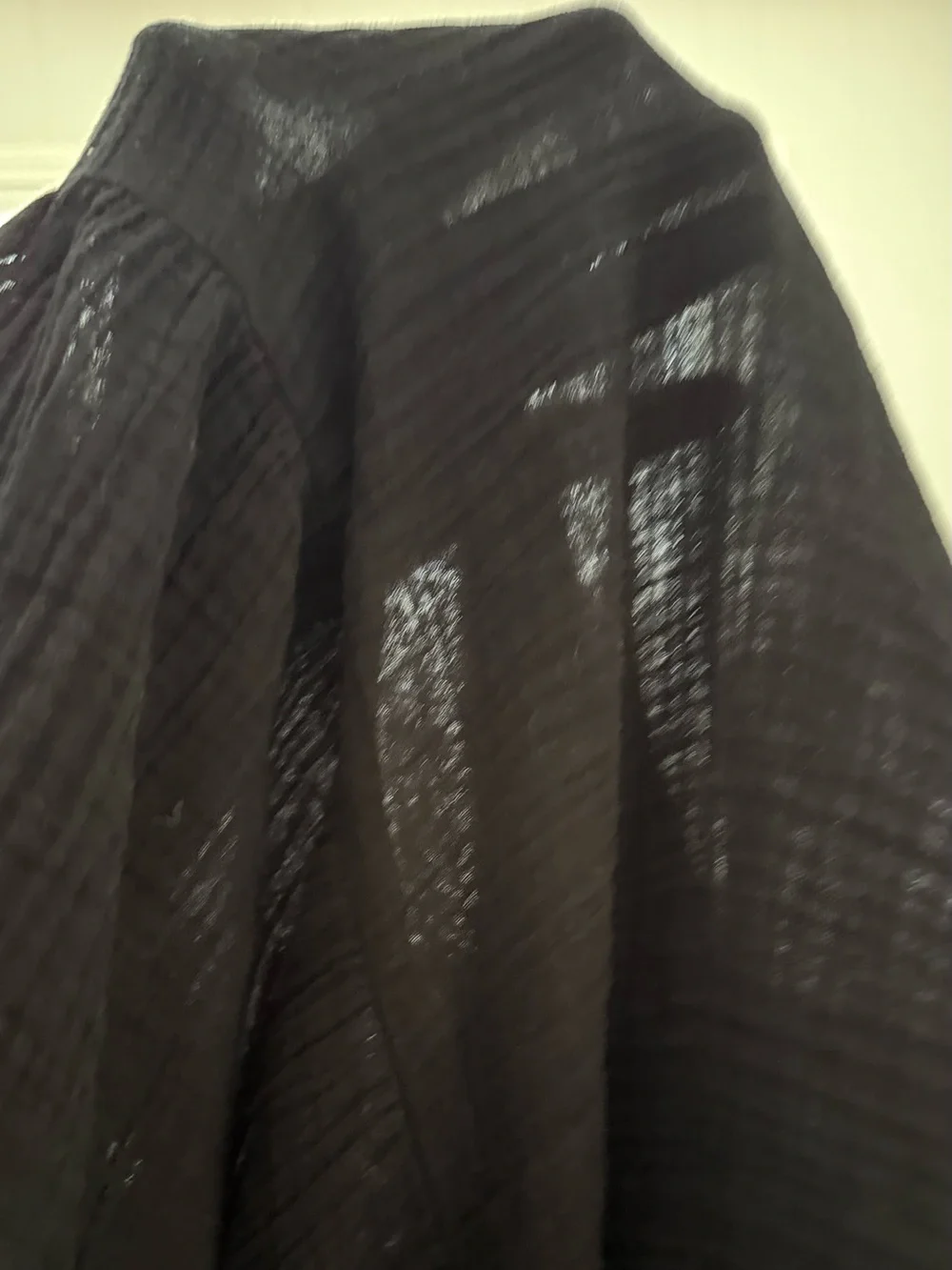 Calvin Klein Smocked Tiered Cotton Gauze Maxi Dress Black Size 2 Minimalist - Picture 8 of 8